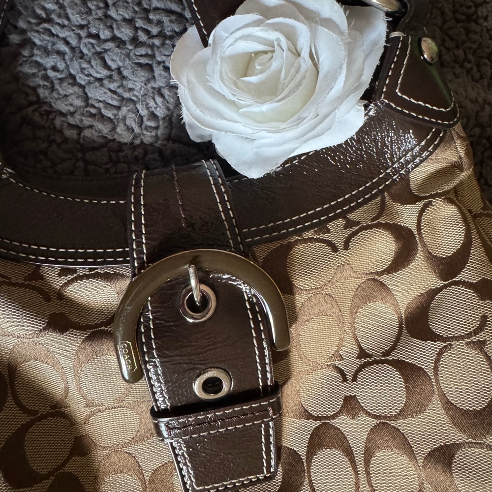 Coach Brown Signature Hobo Bag F17094 (EUC)